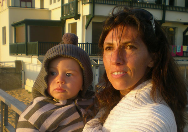 With her son Jules